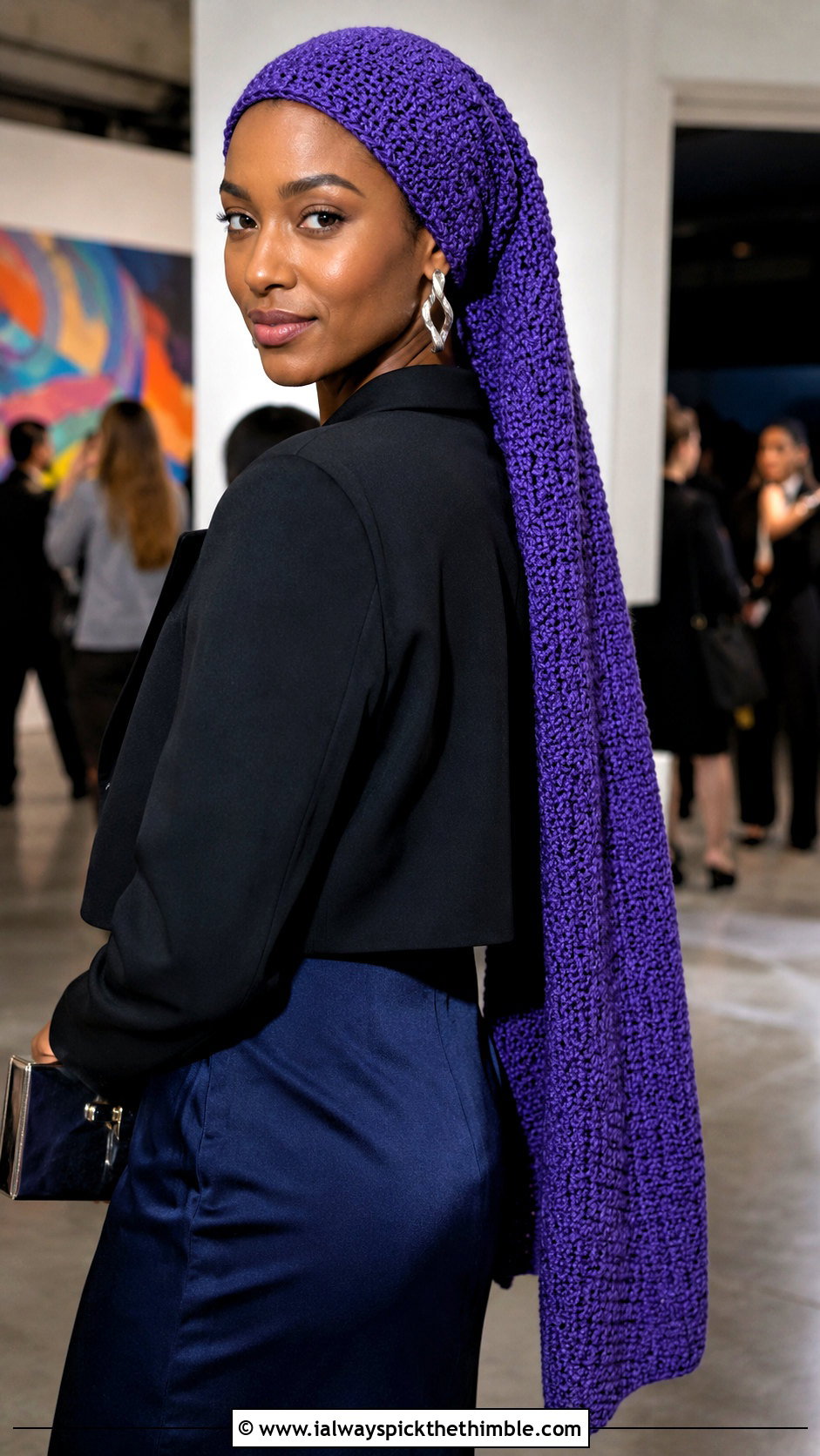 Extra Long Crochet Link Hat With Slip Dress - 20 crochet link hat outfit ideas