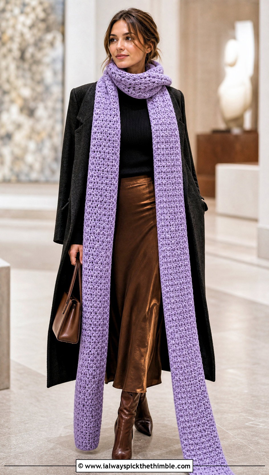Extra Long Half Double Crochet Scarf With Slip Skirt - 20 Half Double Crochet Scarf outfit ideas