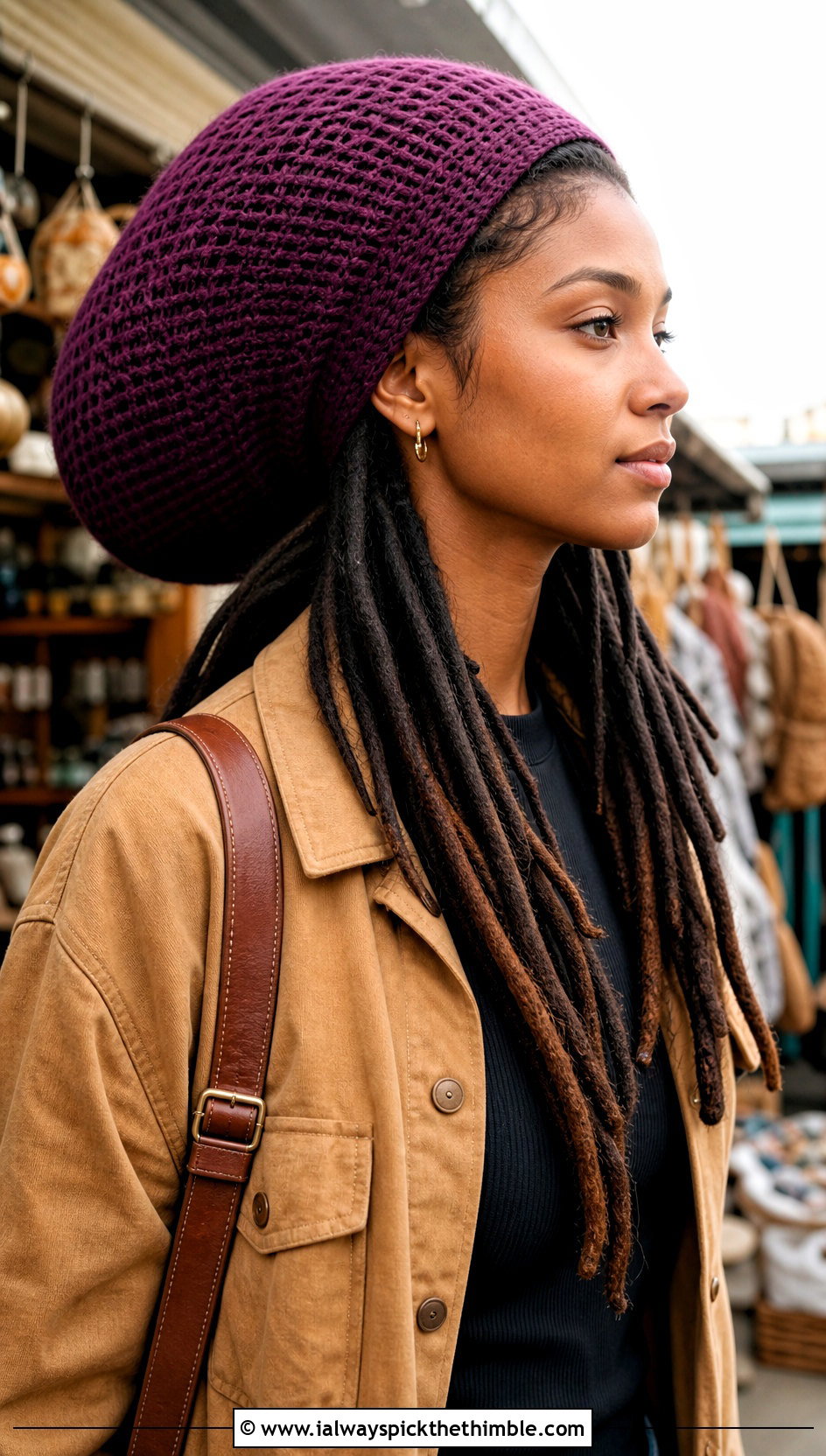 Extra Long Tube Crochet Rasta Tam Hat With Shacket - 20 crochet rasta tam hat outfit ideas