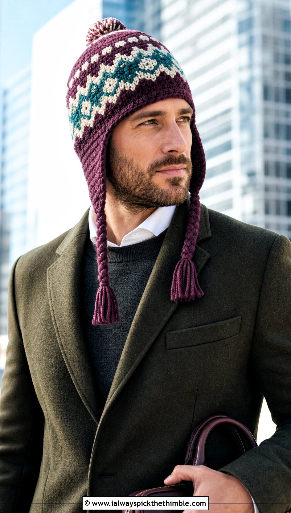 Fair Isle Crochet Earflap Hat With Overcoat - 15 Mens Crochet Hat With Earflaps outfit ideas