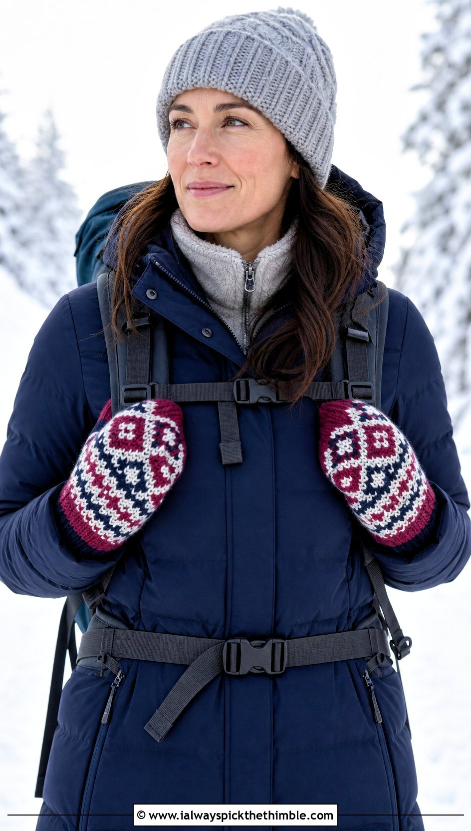 Fair Isle Crochet Mittens With Parka And Hiking Boots - 25 crochet mittens outfit ideas