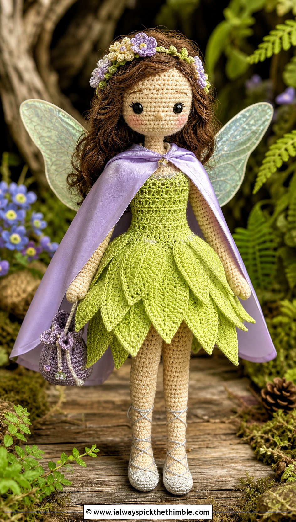 Fairy Crochet Doll Dress With Satin Cape - 20 amigurumi crochet doll dress outfit ideas