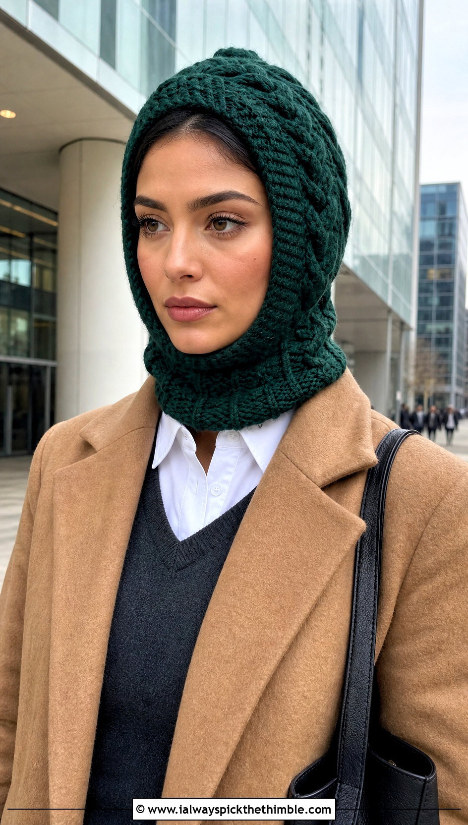 Faux Cable Crochet Balaclava With Sweater Vest And Trousers - 25 crochet baclava hat outfit ideas