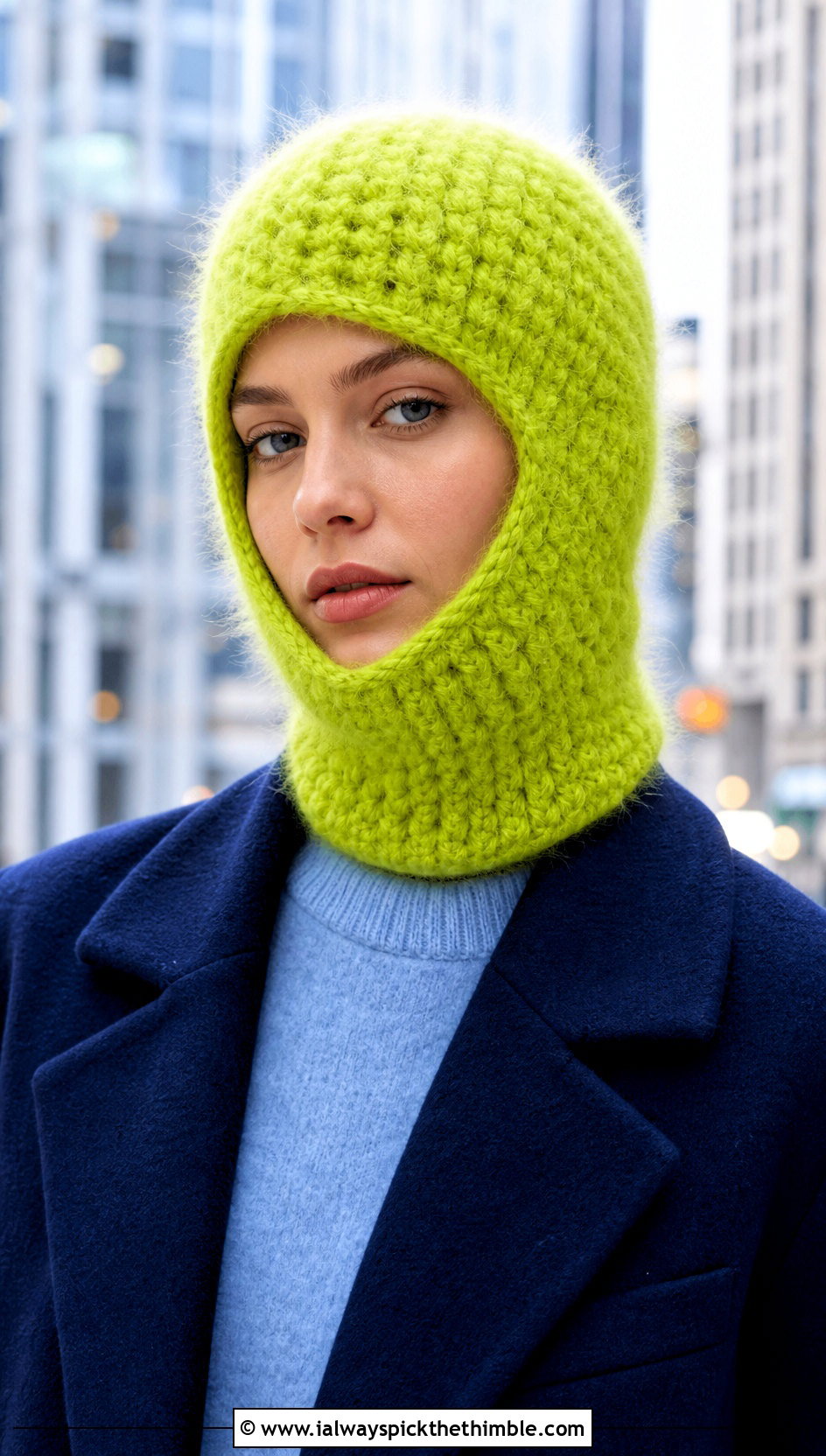 Faux Fur Crochet Balaclava Hat With Wool Coat - 20 faux fur crochet hat outfit ideas