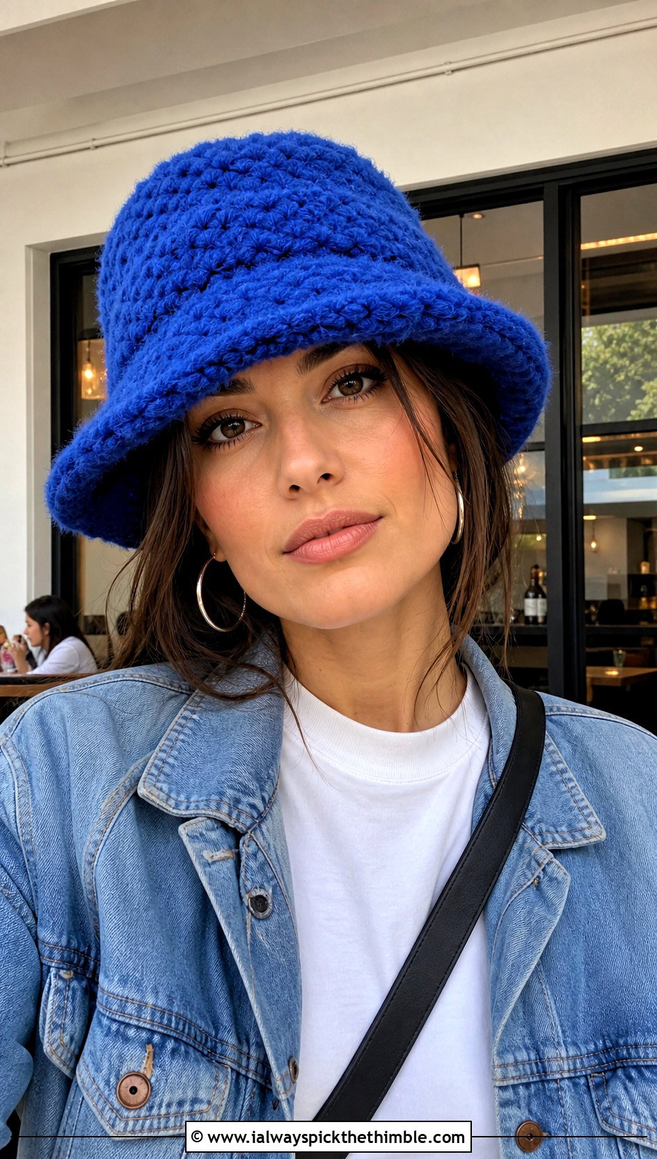Faux Fur Crochet Bucket Hat With Denim Jacket - 20 faux fur crochet hat outfit ideas