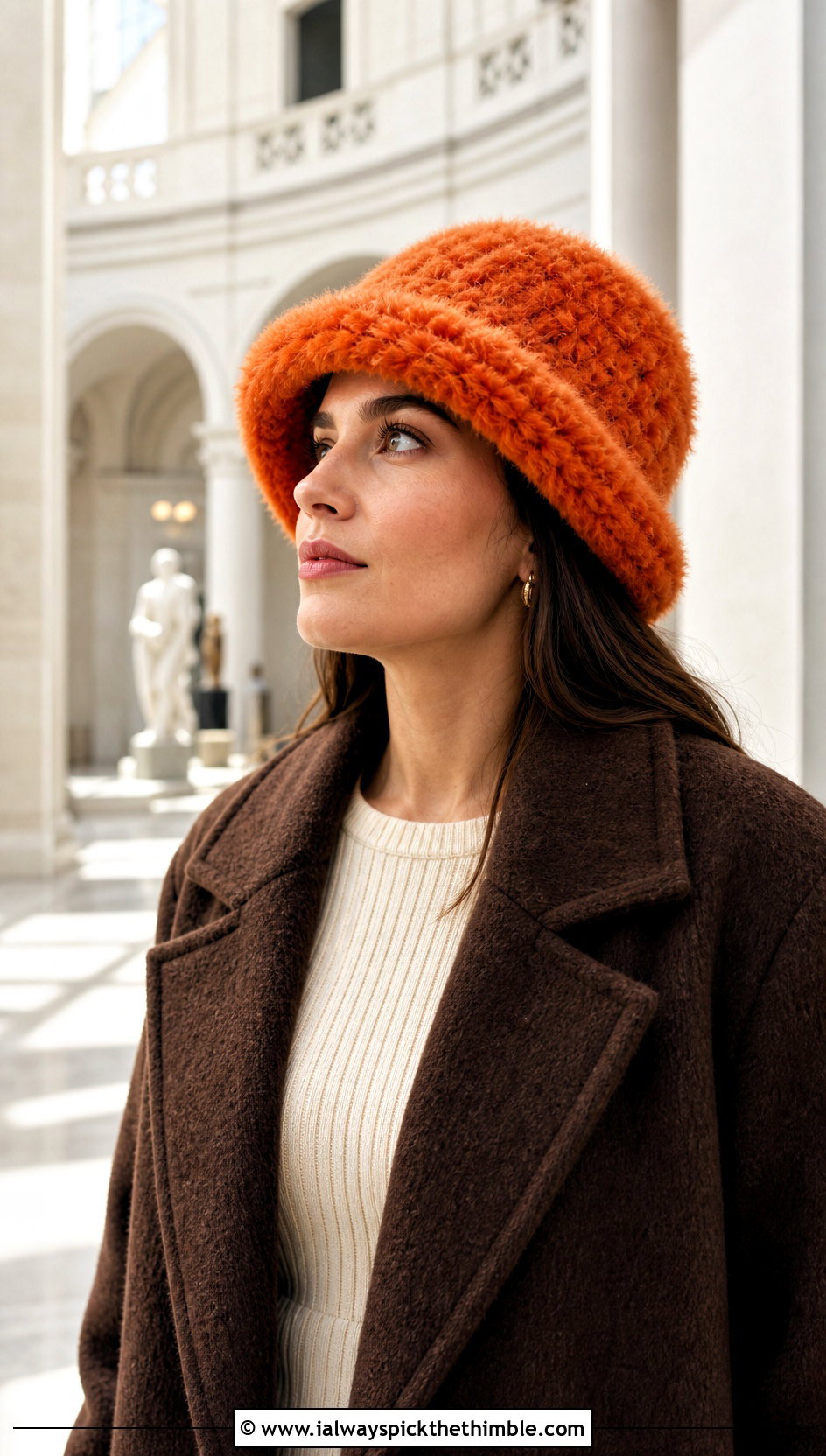 Faux Fur Crochet Cloche Hat With Midi Dress - 25 crochet fur hat outfit ideas