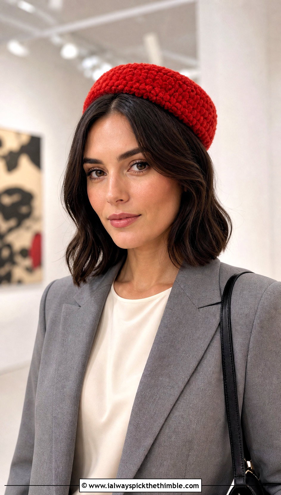 Faux Fur Crochet Pillbox Hat With Trouser Suit - 25 crochet fur hat outfit ideas