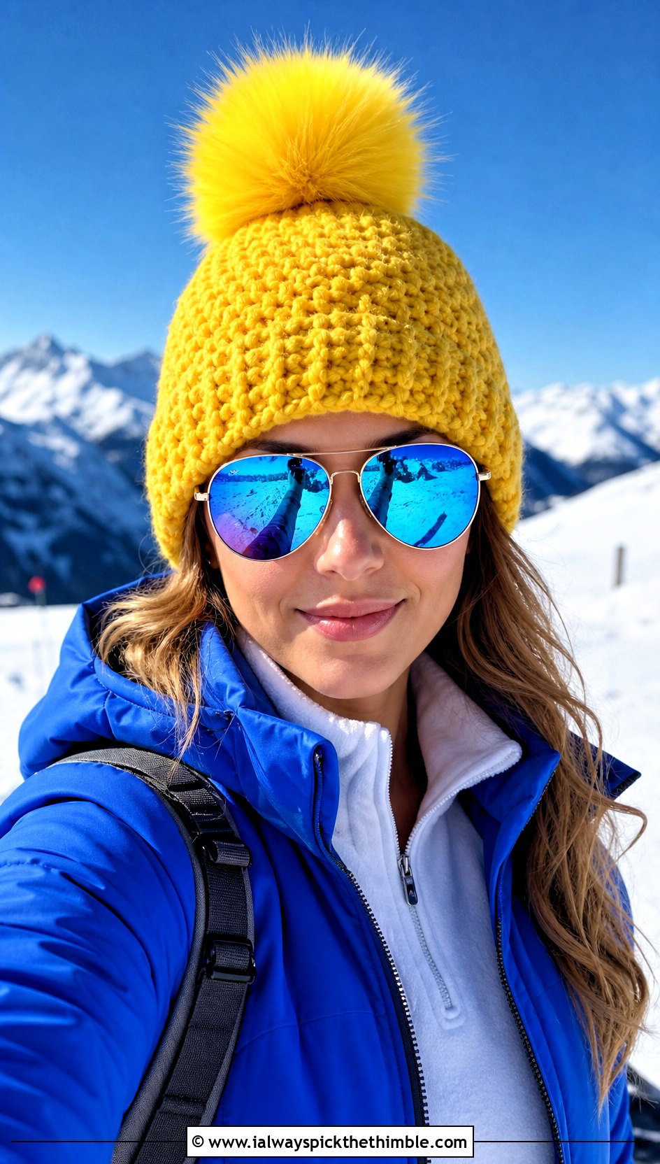 Faux Fur Pom Pom Crochet Hat With Ski Outfit - 25 crochet fur hat outfit ideas