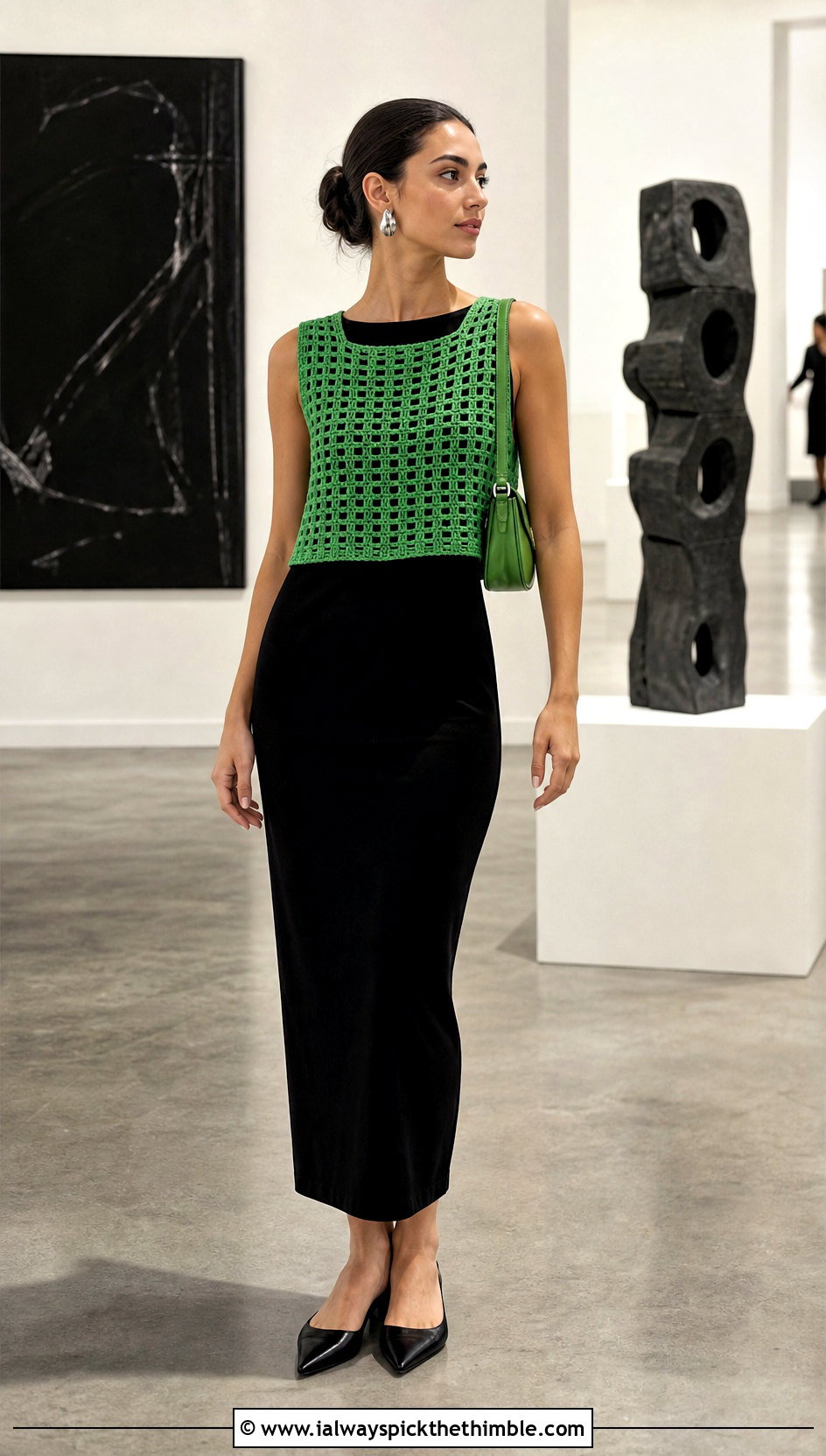 Filet 2 Rectangle Crochet Top Over A Column Dress - 20 2 Rectangle Crochet Top outfit ideas