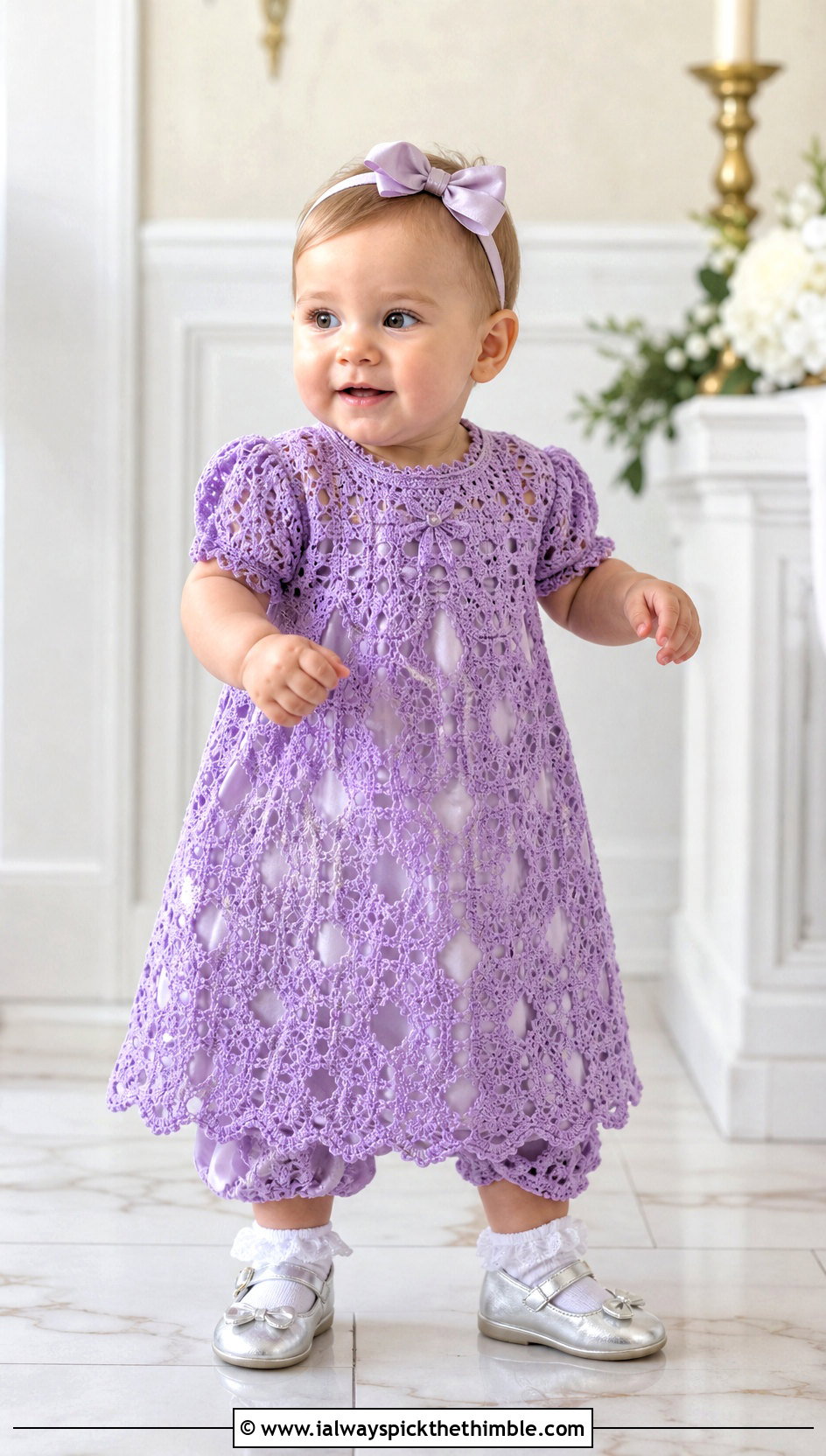 Filet Crochet Baptism Gown With Cotton Bloomers - 15 Crochet Baptism Gown outfit ideas