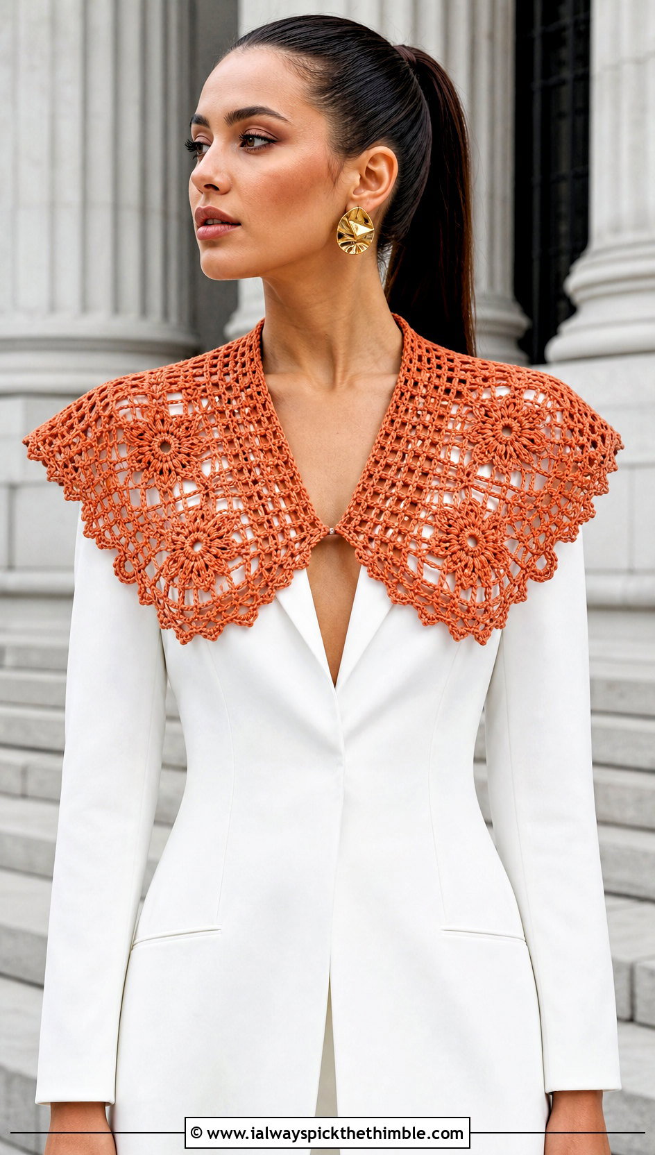 Filet Crochet Collar With Bridal Blazer Dress - 15 Crochet Collar For Wedding Dress outfit ideas