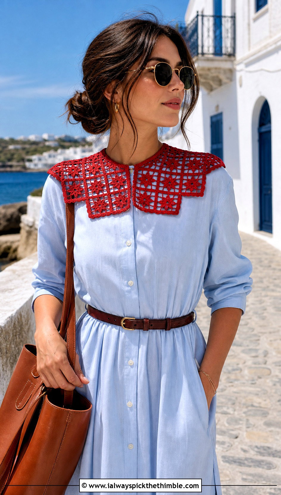 Filet Crochet Collar With Shirtdress And Sneakers - 15 Vintage Crochet Collar Design outfit ideas