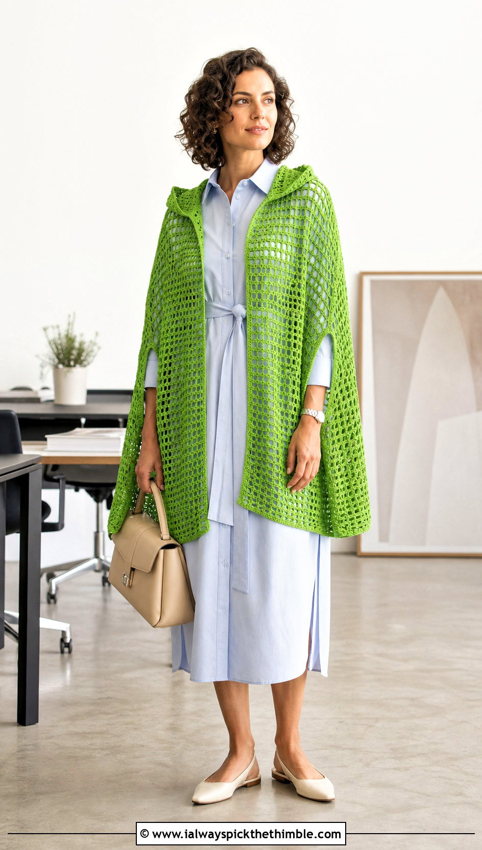 Filet Crochet Hooded Cape With Shirt Dress - 25 crochet hooded cape outfit ideas