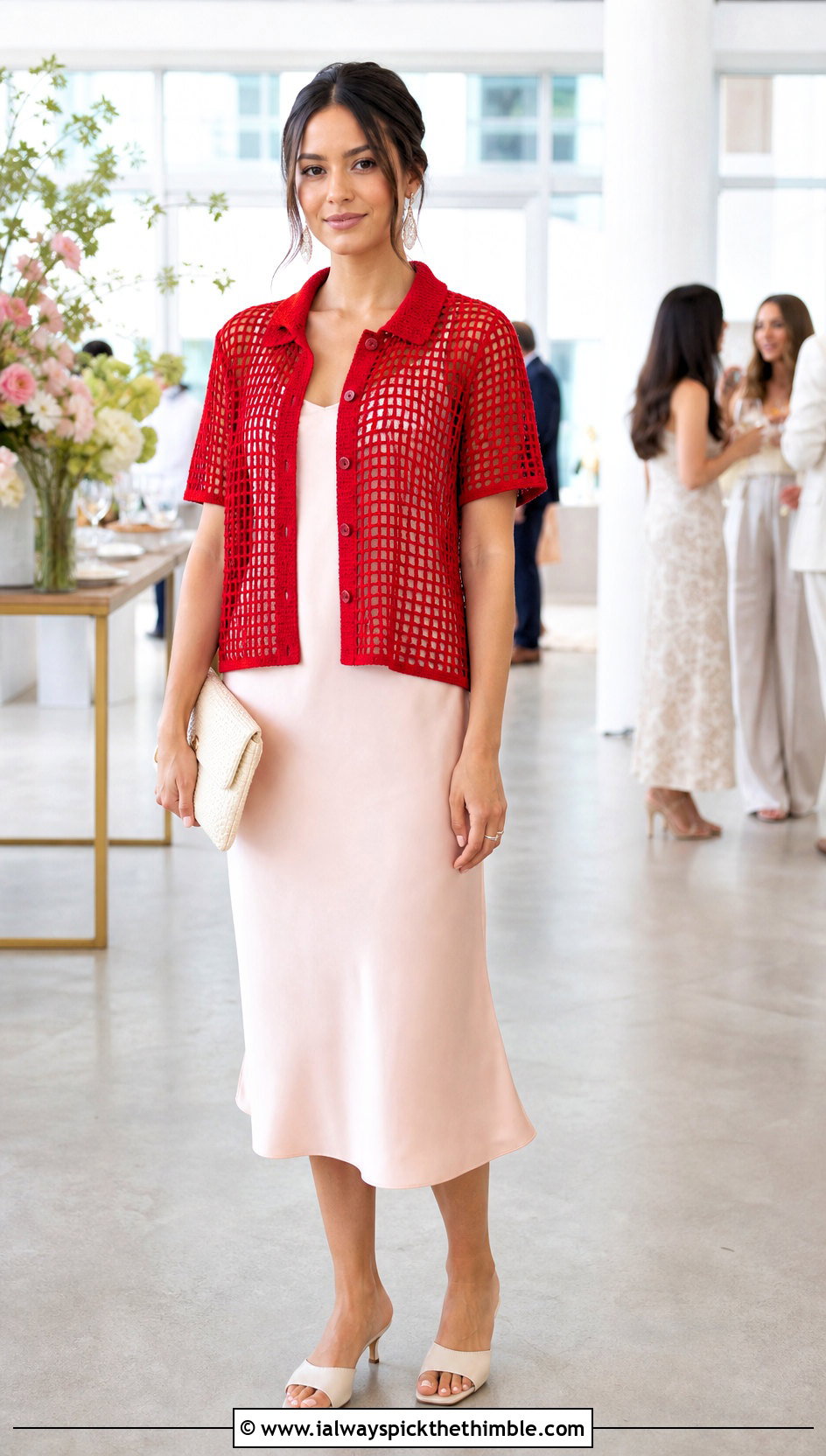 Filet Crochet Shirt Over A Slip Dress - 15 crochet short sleeve shirt outfit ideas