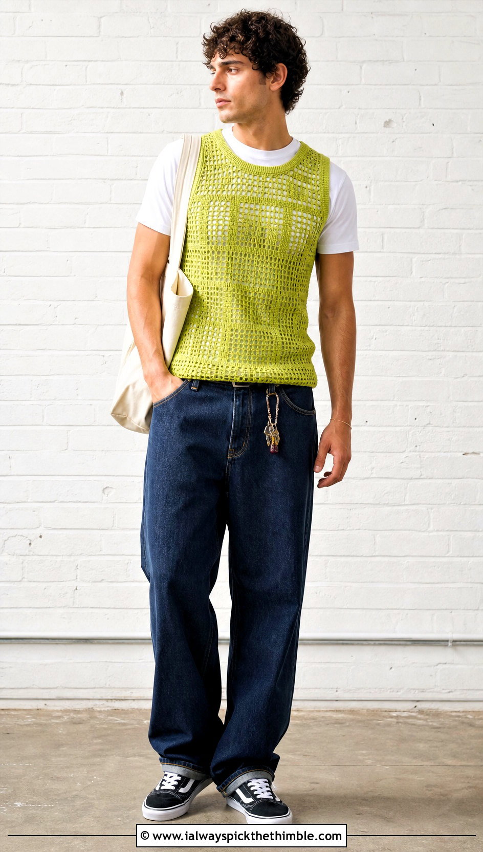 Filet Crochet Tank Top Over A T Shirt - 20 crochet mens tank top outfit ideas