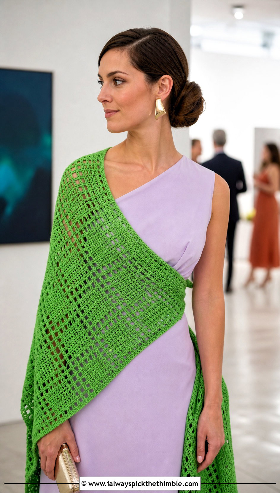 Filet Crochet Wedding Shawl With One Shoulder Dress - 25 crochet wedding shawl outfit ideas