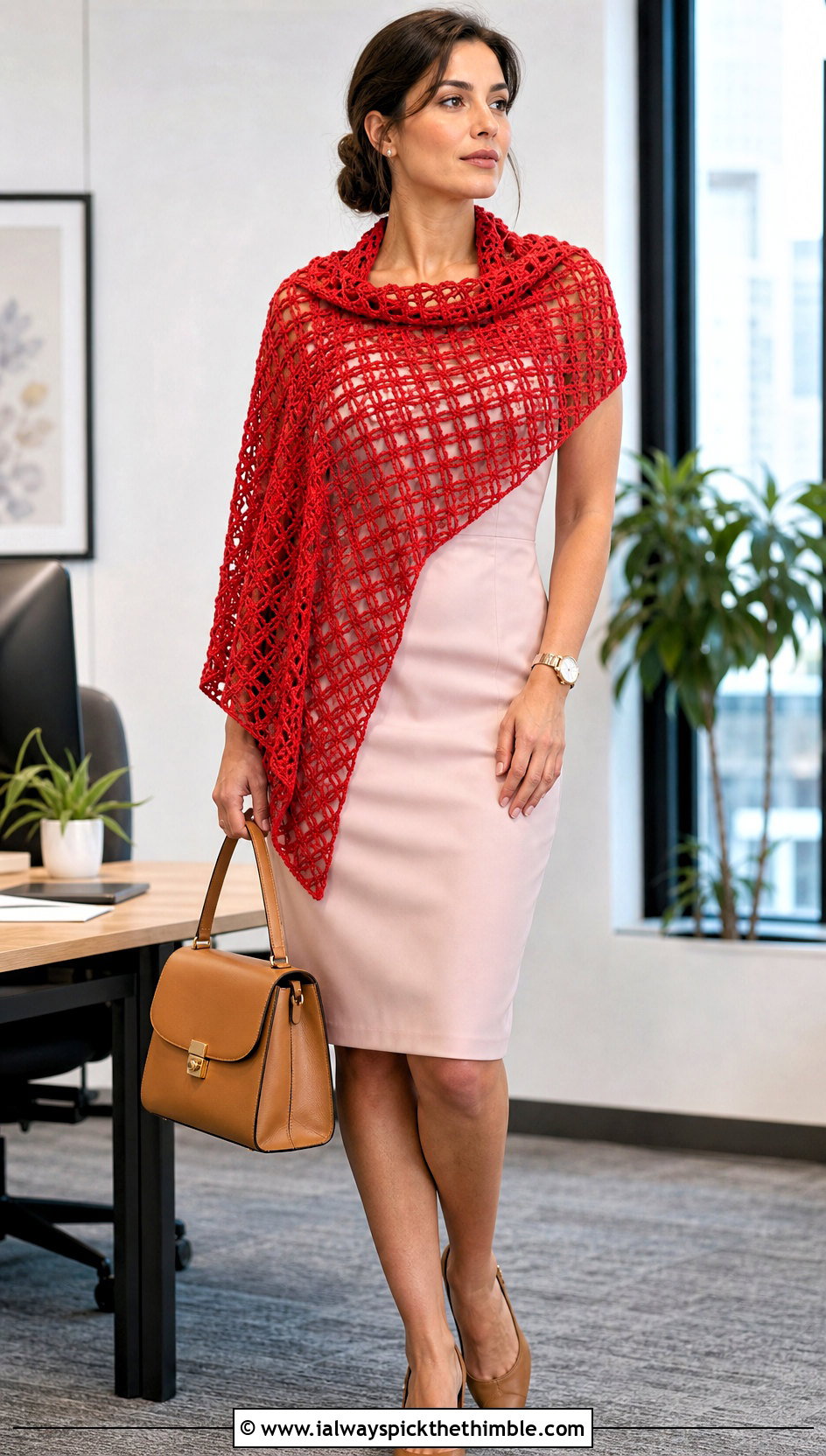Filet Half Moon Crochet Shawl With Sheath Dress - 20 Half Moon Crochet Shawl outfit ideas