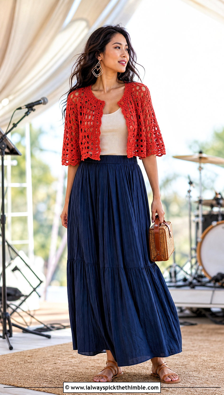 Filet One Piece Crochet Cardigan With Maxi Skirt - 25 one piece crochet cardigan outfit ideas