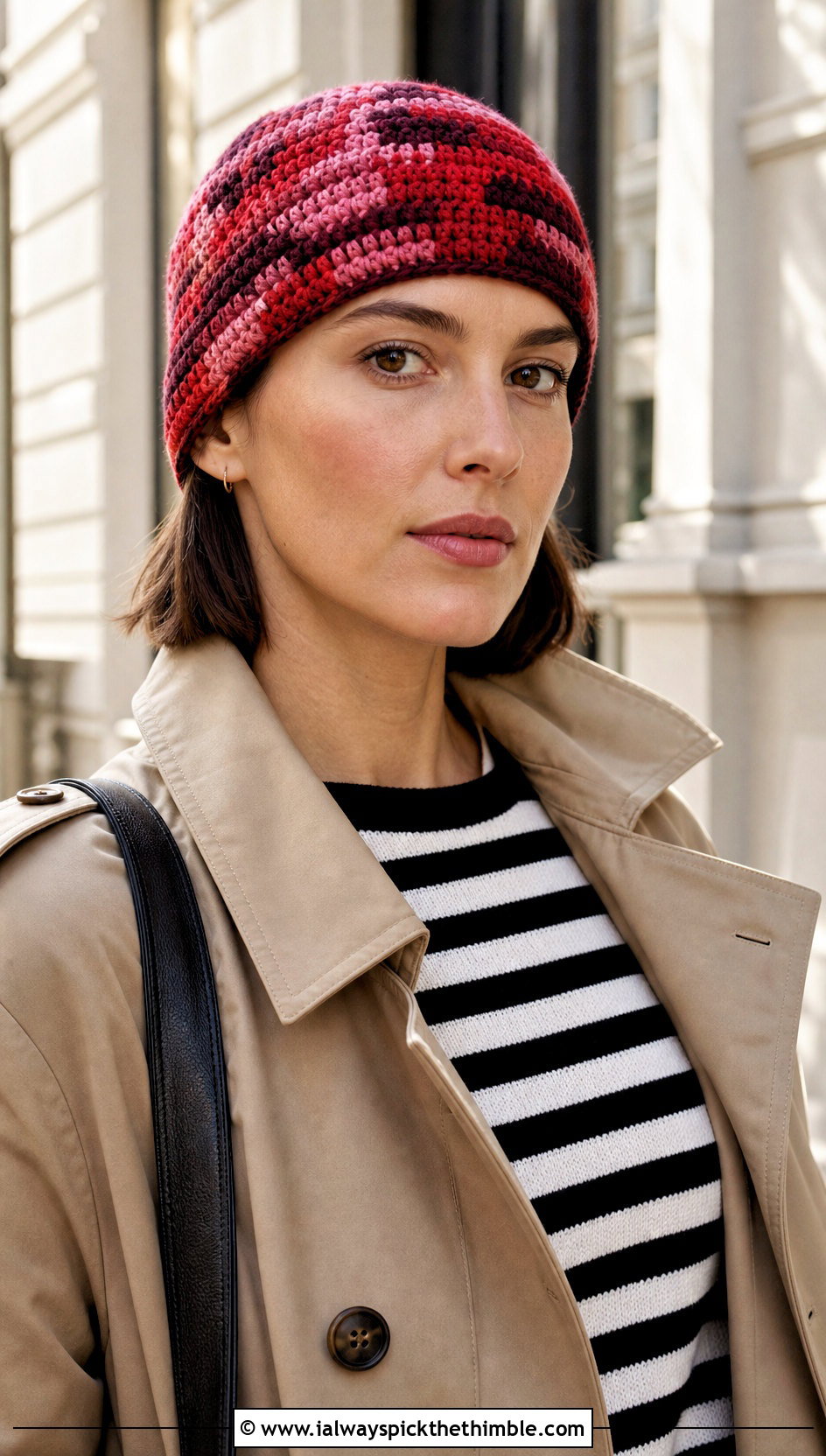 Fisherman Camo Crochet Beanie With Trench Coat - 20 Camo Beanie Crochet Hat outfit ideas