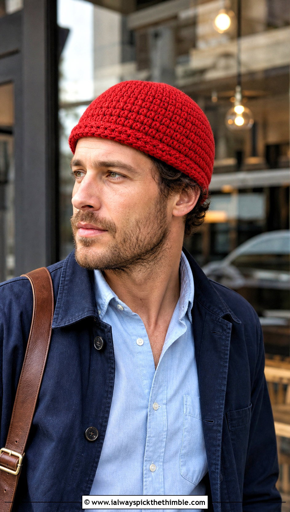 Fisherman Crochet Beanie With Chore Jacket - 15 Crochet Men's Hats outfit ideas