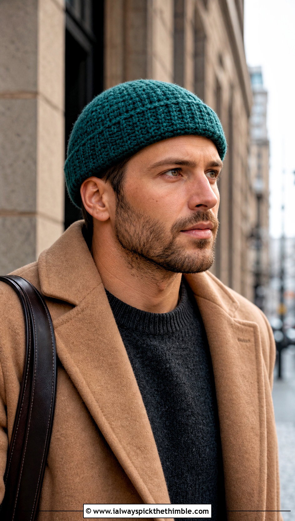 Fisherman Crochet Beanie With Wool Overcoat - 25 mens crochet beanie outfit ideas