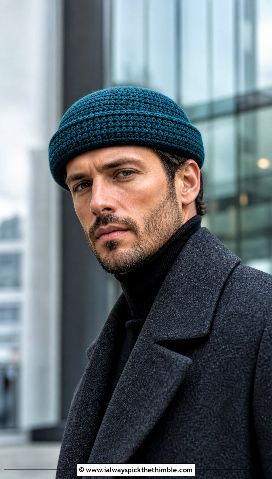 Fisherman Crochet Cap With Wool Overcoat - 25 crochet cap for men outfit ideas