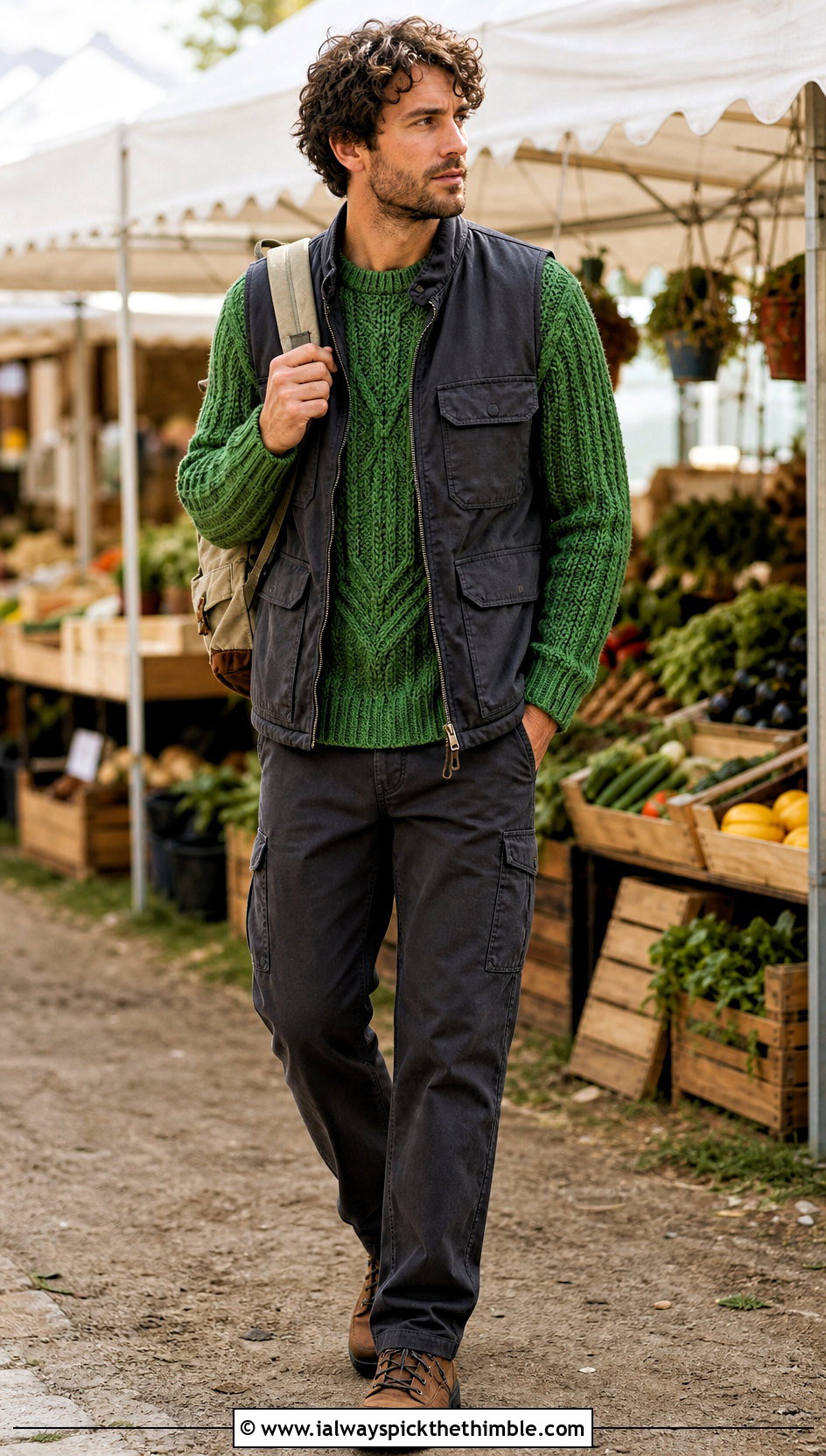 Fisherman Crochet Mens Sweater With Utility Vest - 25 mens crochet sweater outfit ideas