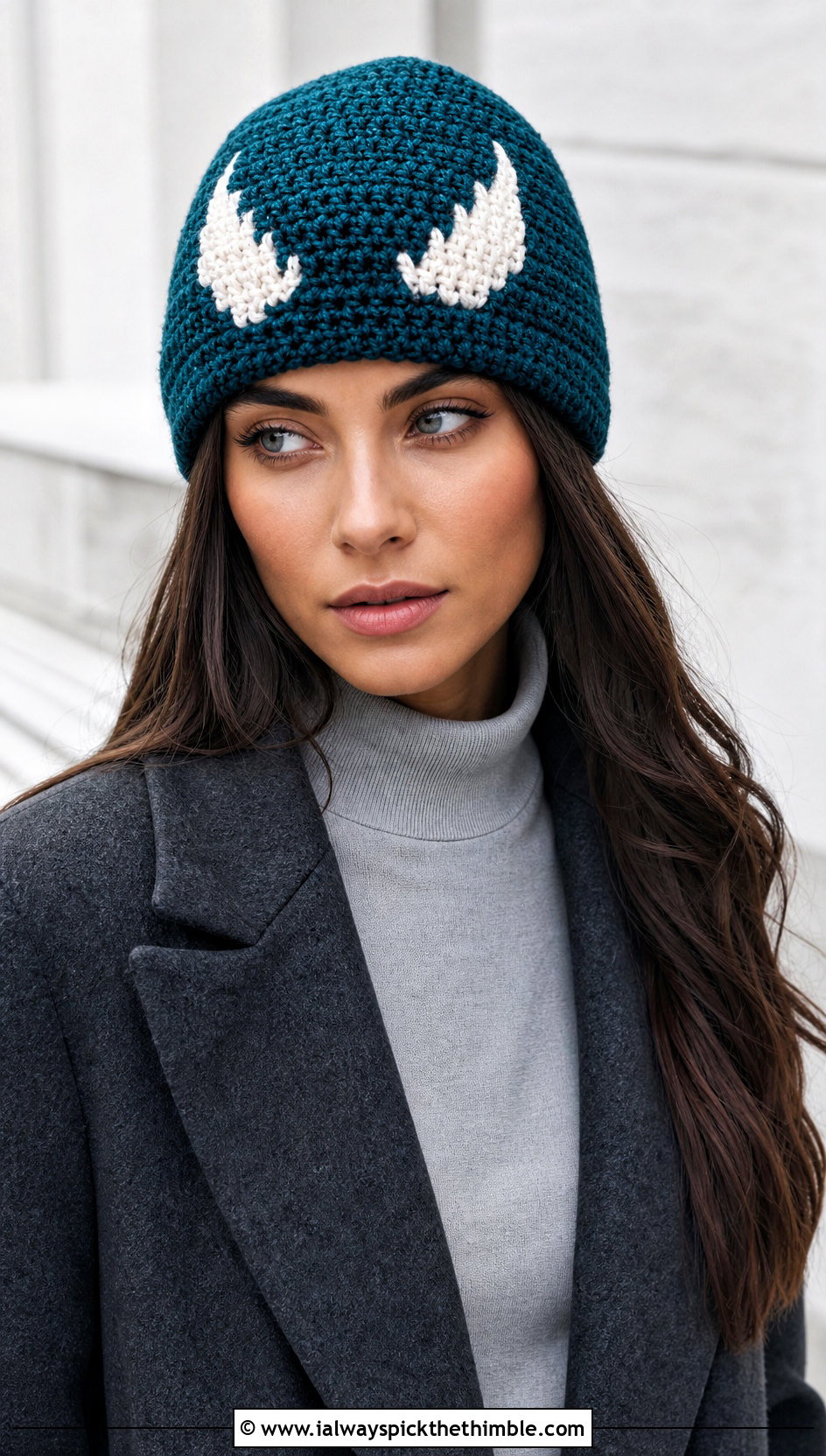 Fisherman Venom Crochet Beanie With Tailored Coat - 20 venom crochet beanie outfit ideas