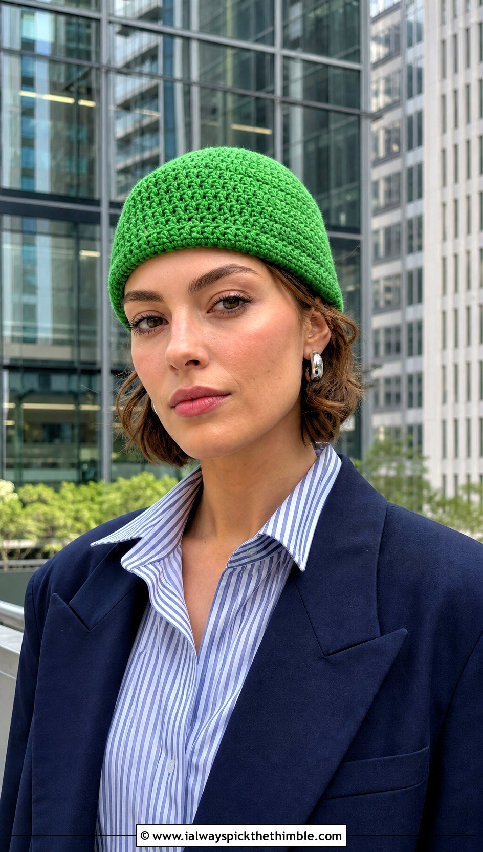 Fisherman Worsted Crochet Beanie With Blazer And Trousers - 15 Worsted Crochet Beanie outfit ideas