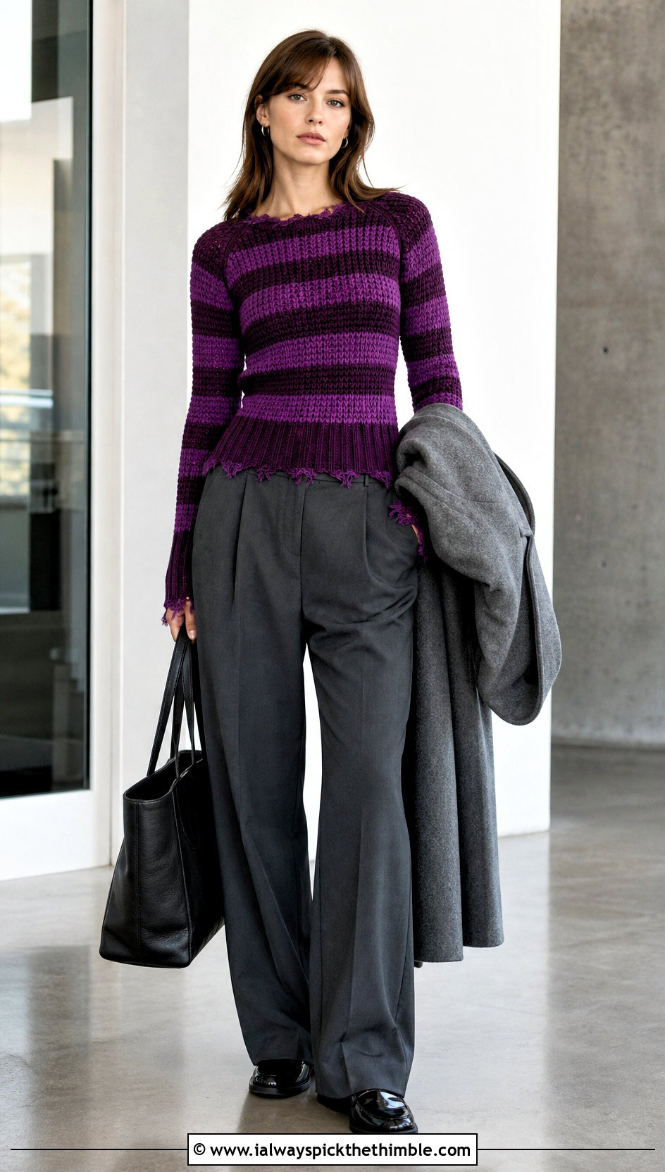 Fitted Crochet Freddy Krueger Sweater With Tailored Trousers - 20 crochet freddy krueger sweater outfit ideas