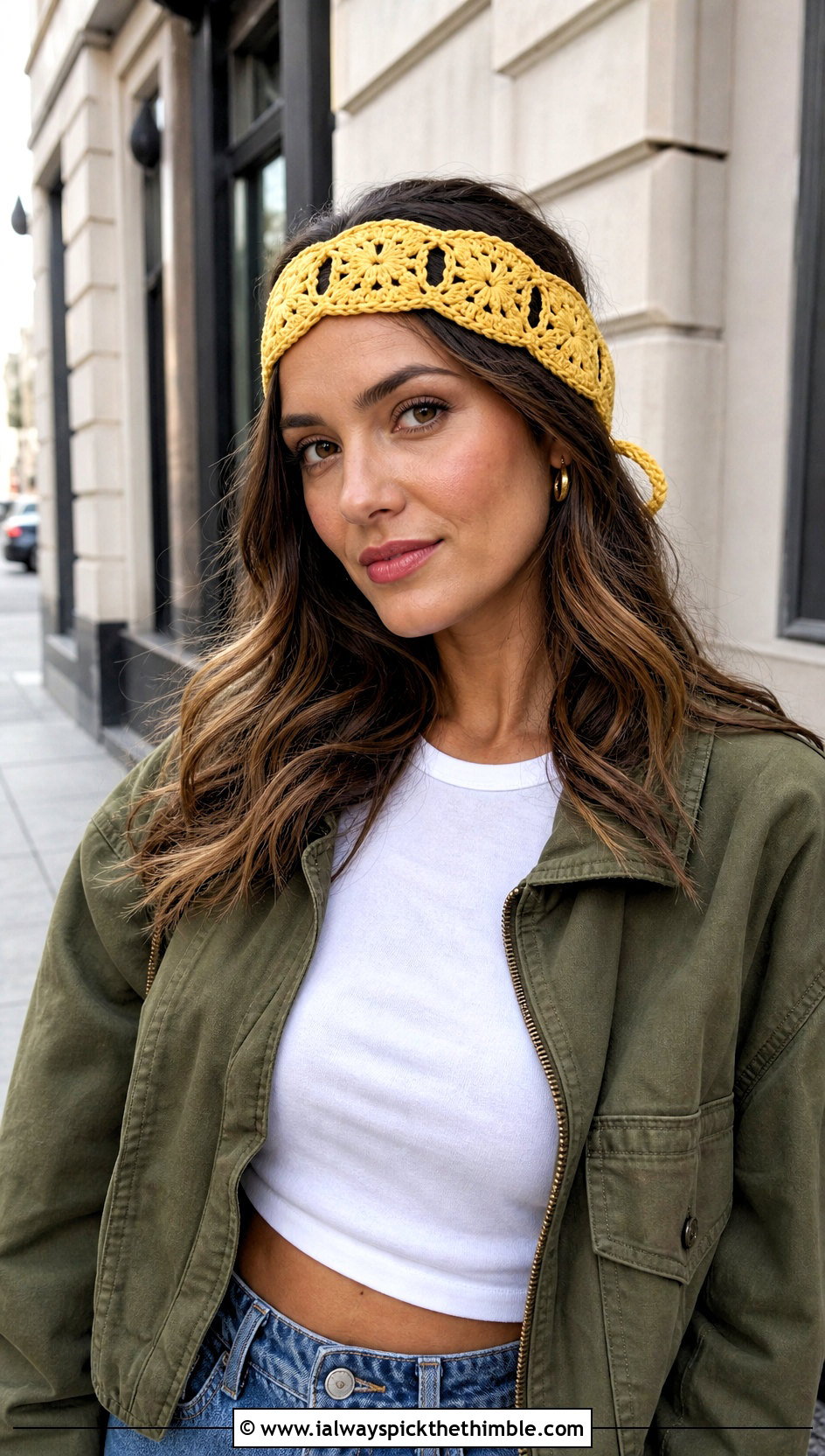 Five Square Crochet Granny Square Headband With Jeans - 15 Crochet Granny Square Headband outfit ideas