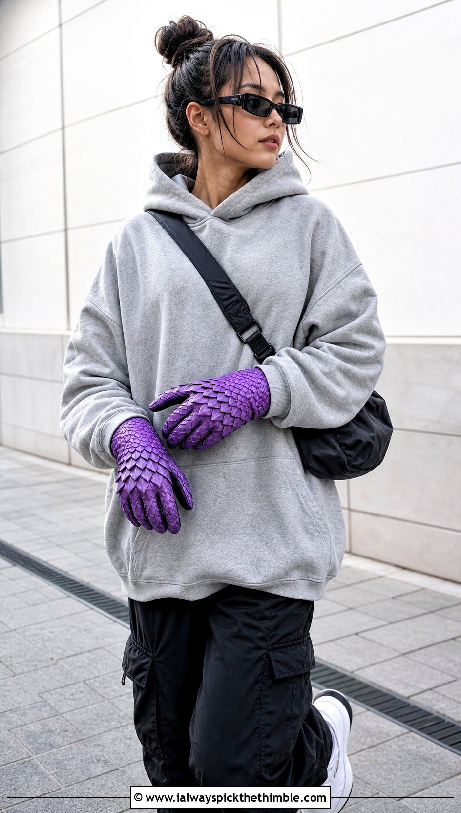 Flat Palm Dragon Scale Gloves With Hoodie And Cargo Pants - 20 dragon scale crochet gloves outfit ideas
