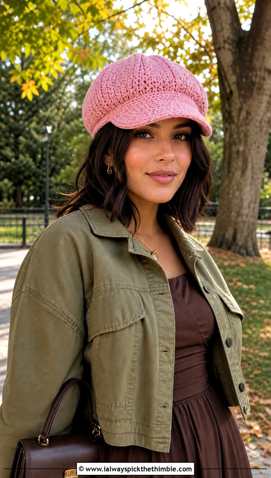 Flat Top Crochet Newsboy Cap With Midi Dress - 20 Flat Top Crochet Hat outfit ideas