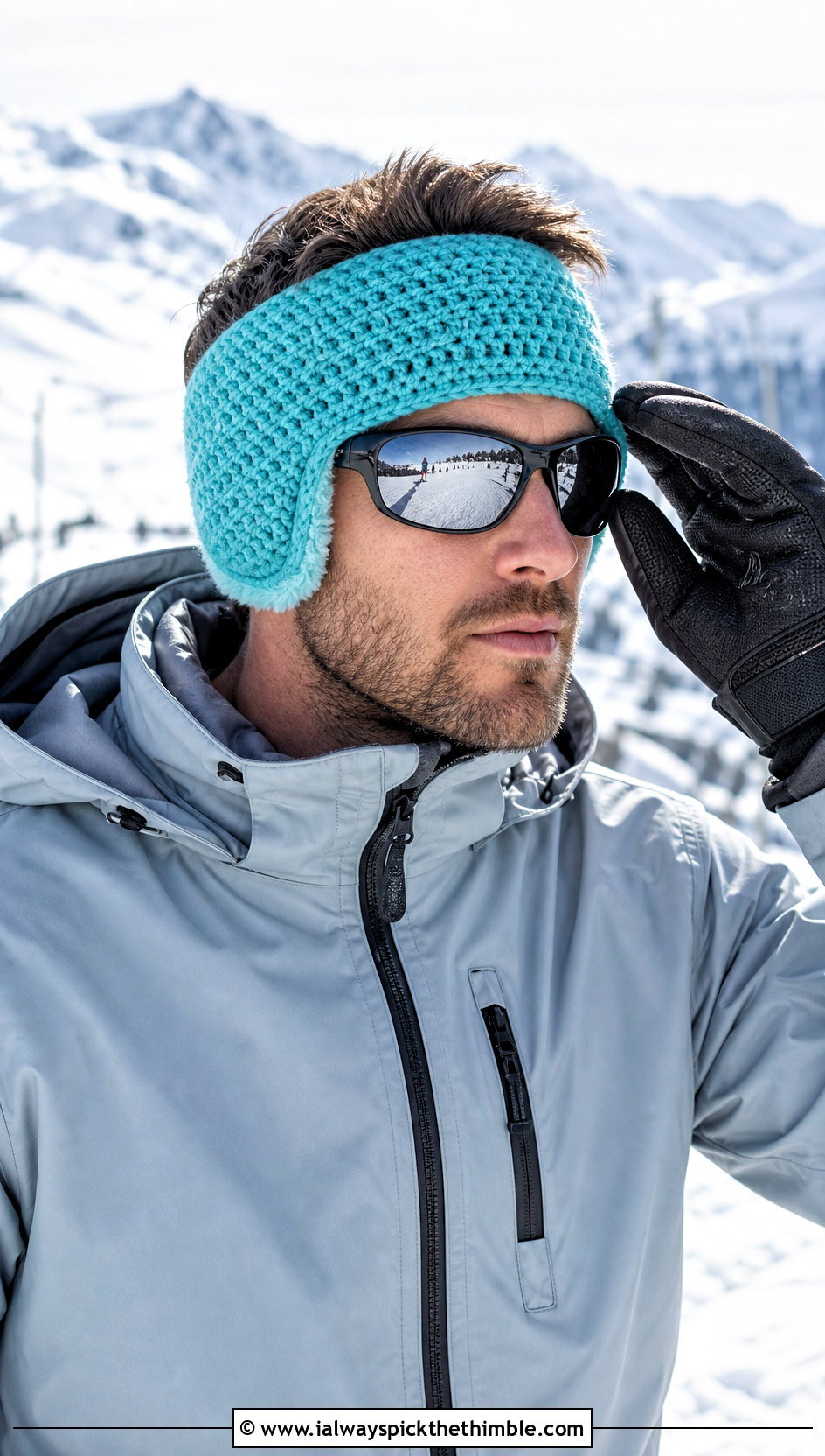 Fleece Lined Mens Crochet Ear Warmer With Ski Jacket - 15 mens crochet ear warmer outfit ideas