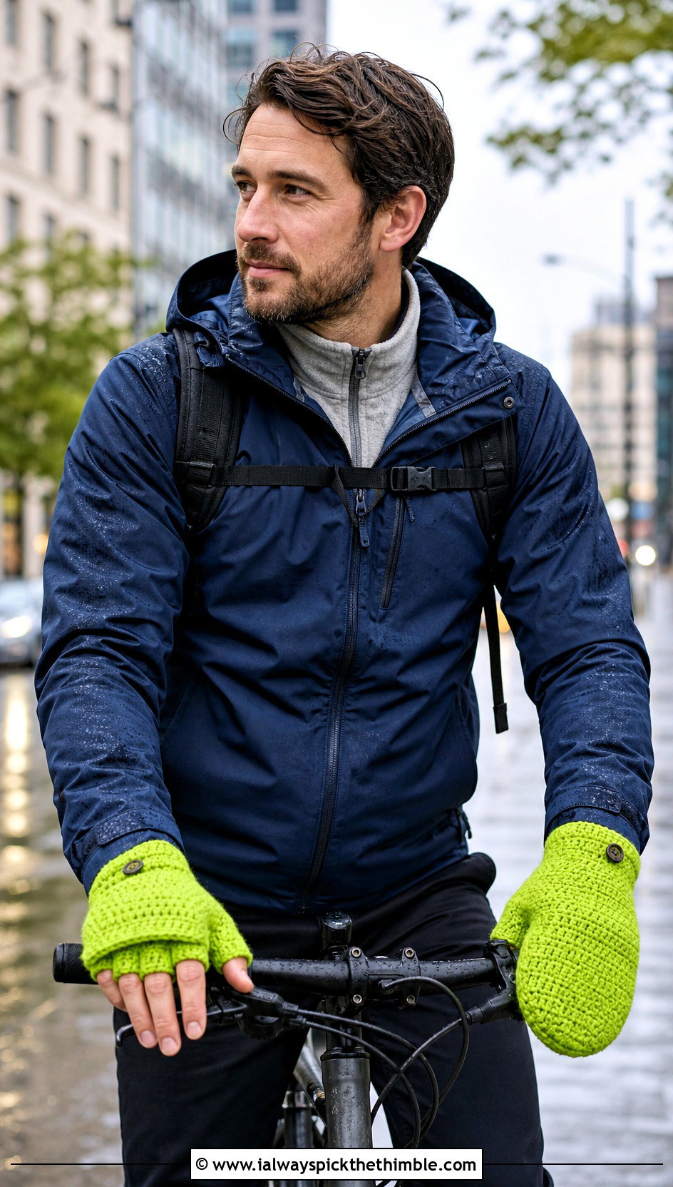 Flip Top Crochet Mittens With Rain Shell - 20 Mens Crochet Mittens outfit ideas
