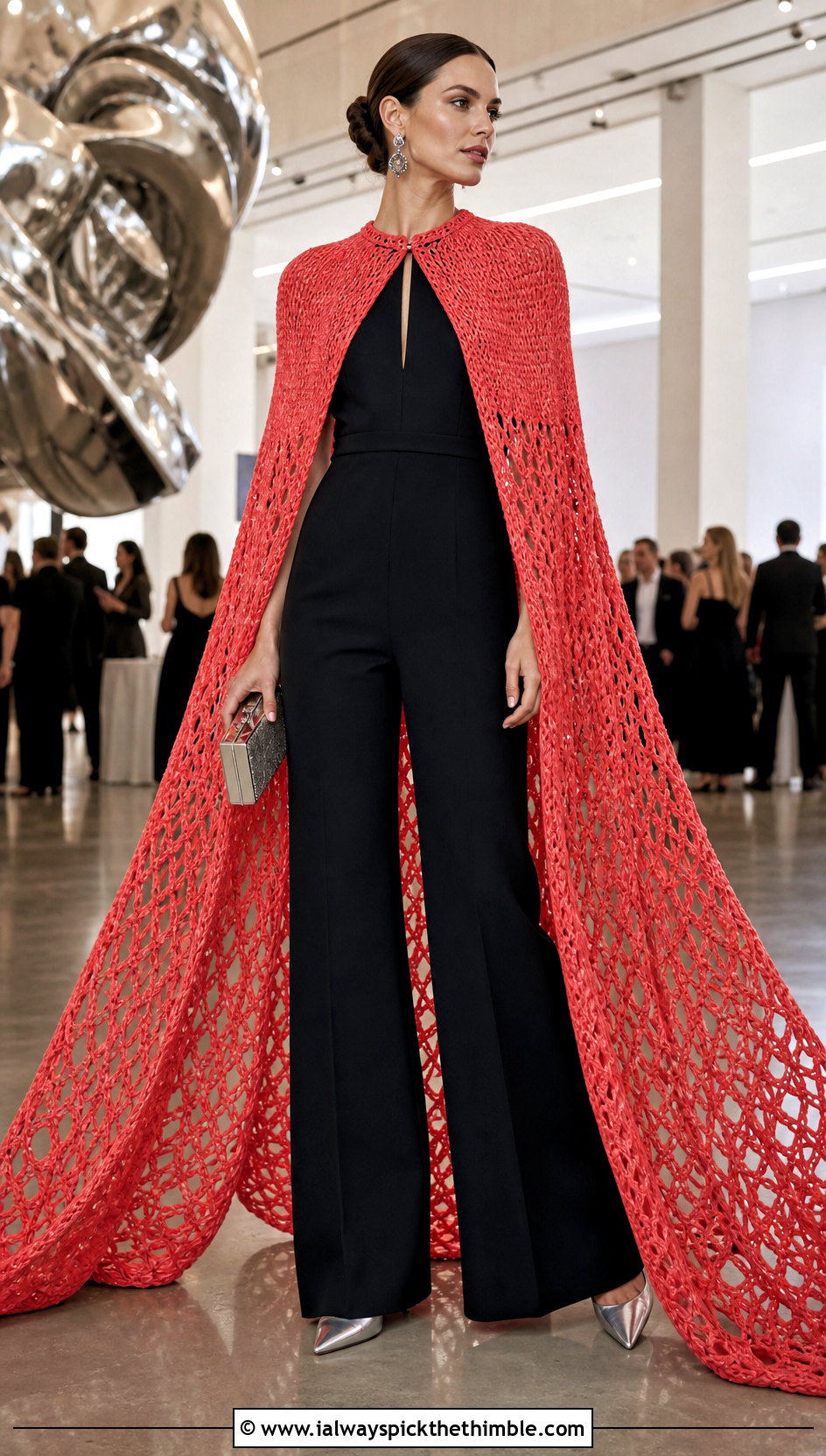 Floor Length Crochet Superhero Cape With Jumpsuit - 20 Crochet Super Hero Cape outfit ideas