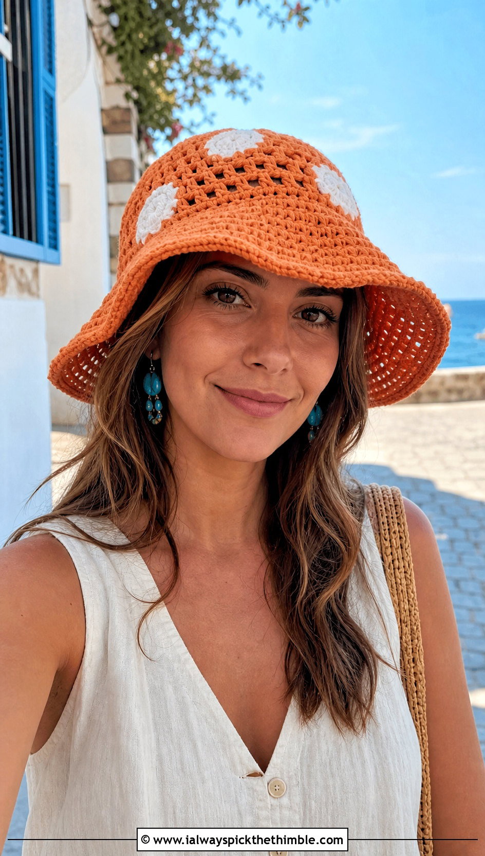 Floppy Cap Crochet Toadstool Hat With Linen Set - 15 Crochet Toadstool Hat outfit ideas