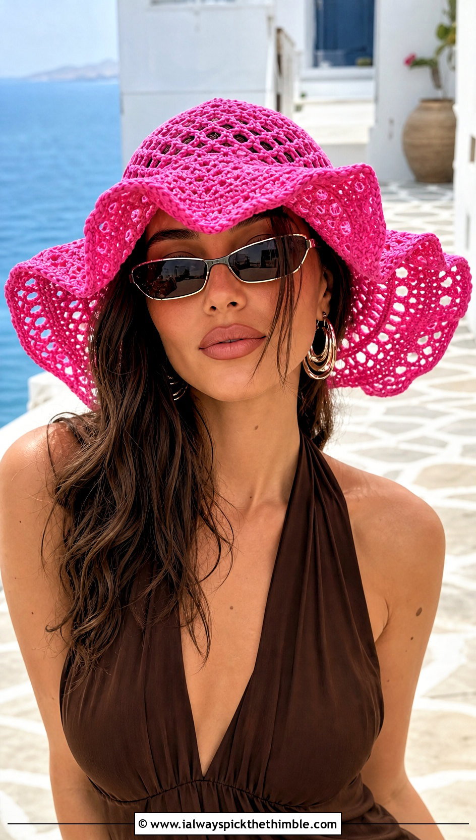 Floppy Magic Circle Crochet Sun Hat With Maxi Dress - 20 Magic Circle Crochet Hat outfit ideas