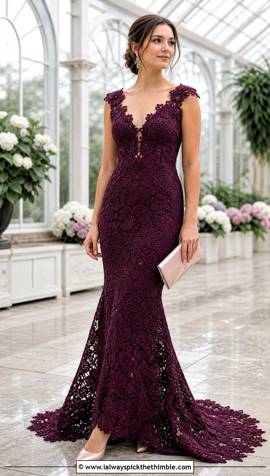 Floral Crochet Mermaid Wedding Dress With Satin Pumps - 25 crochet wedding dresses outfit ideas