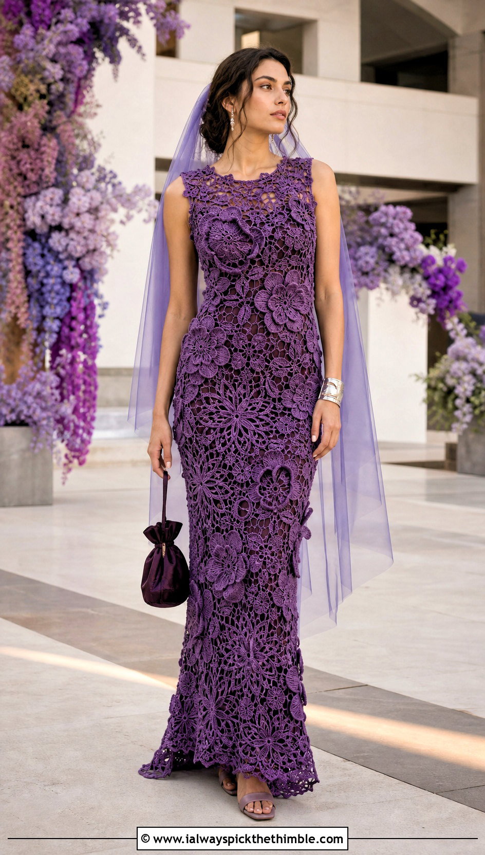Floral Motif Crochet Bridal Gown - 15 Handmade Crochet Bridal Gown outfit ideas
