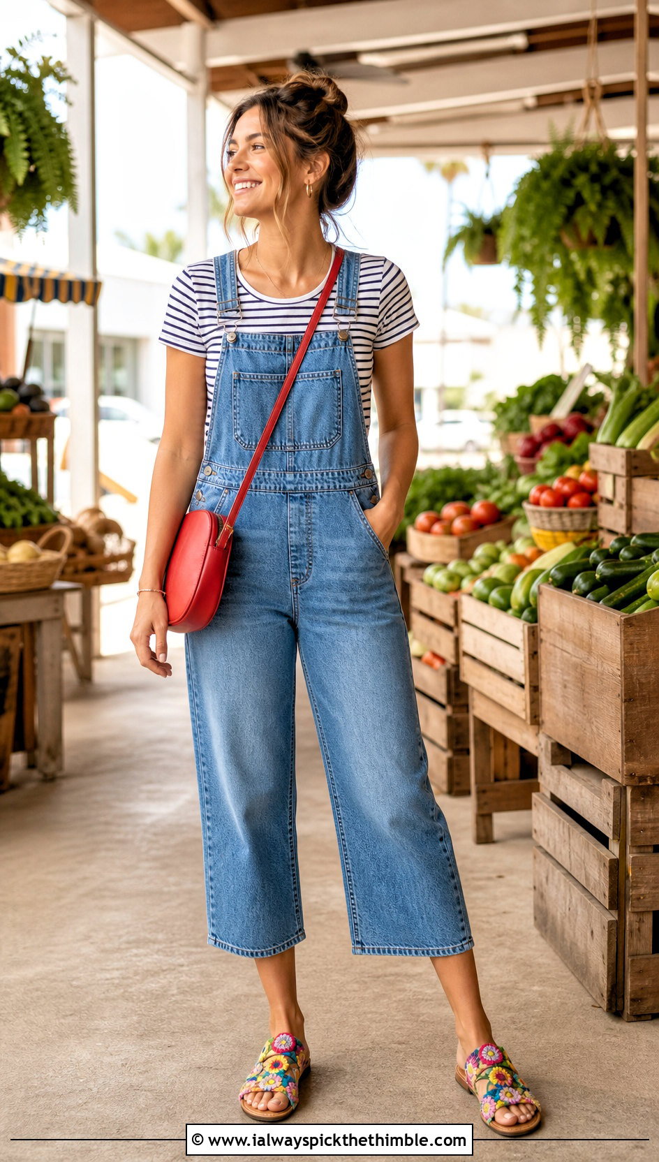 Flower Crochet Sandals With Denim Overalls - 25 crochet sandals outfit ideas