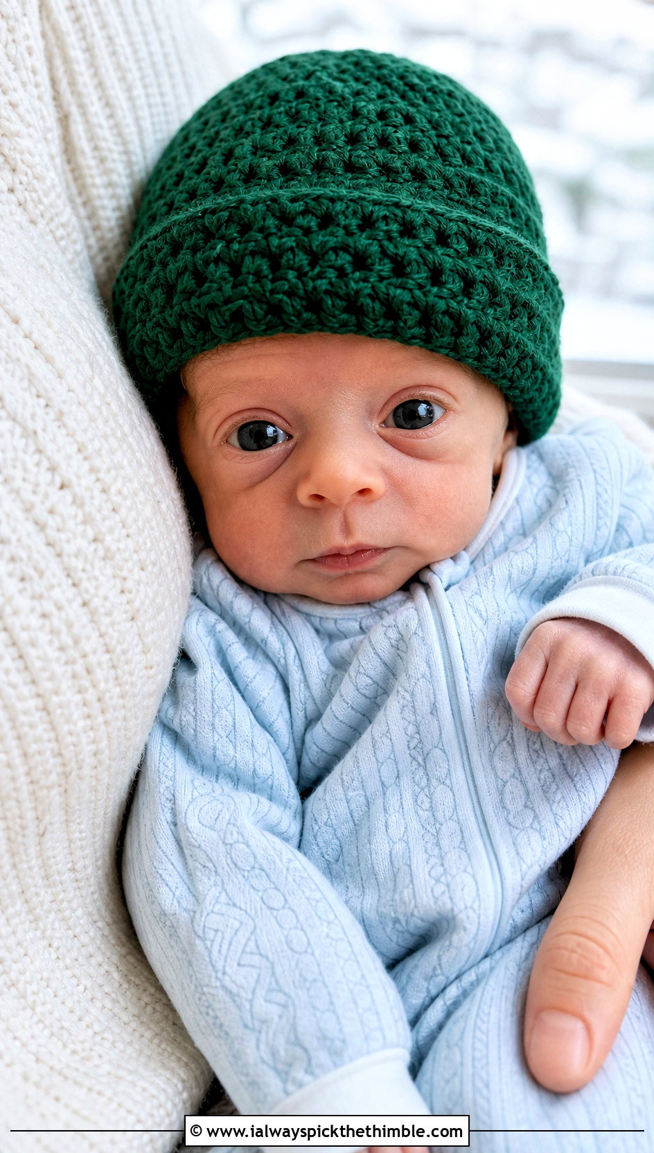 Fold Over Brim Crochet Preemie Hat With Cable Print Sleeper - 20 crochet premie hats outfit ideas
