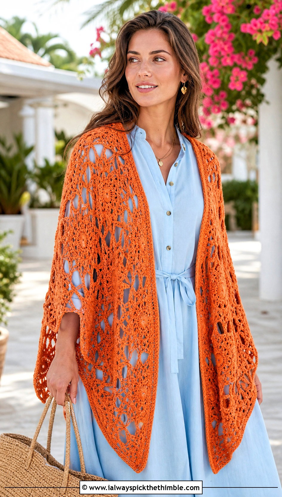 Forainterieurs Crochet Shawl With Shirt Dress - 15 sophie digard crochet shawl outfit ideas