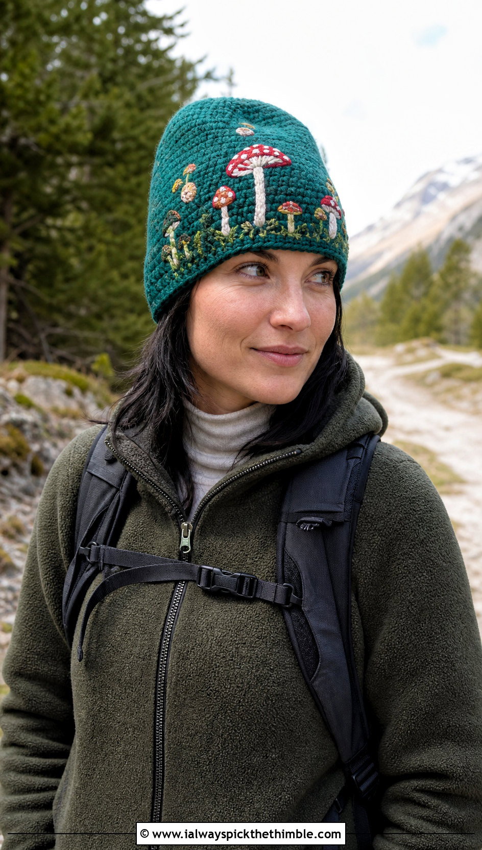 Forest Mushroom Beanie With Cargo Pants And Fleece - 20 crochet mushroom beanie outfit ideas