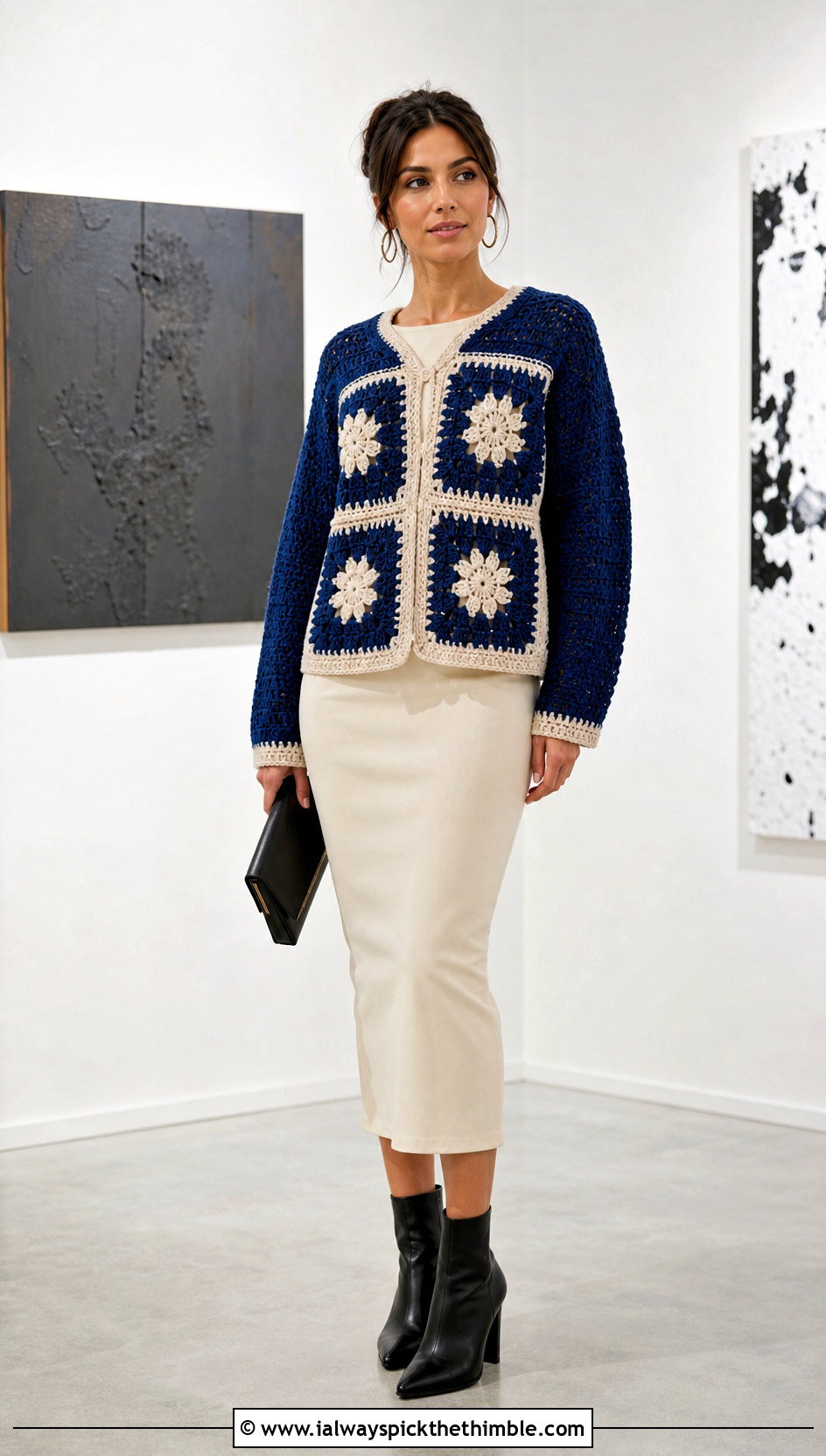 Four Square Sweater With Column Midi Dress - 25 4 Granny Square Sweater outfit ideas