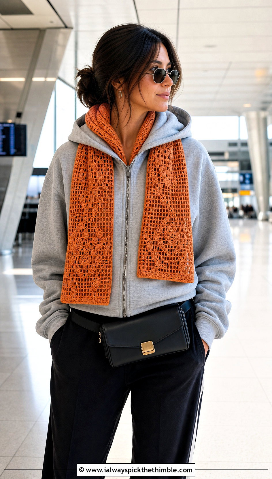 French Garden Filet Crochet Shawl With Hoodie And Track Pants - 15 french garden filet crochet shawl outfit ideas
