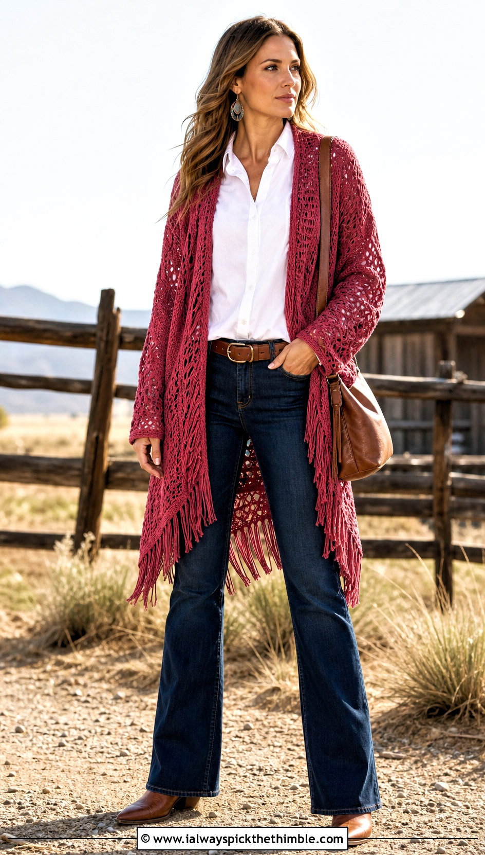 Fringe Crochet Cardigan With Dark Denim - 20 Crochet Cardigan For Women Sweater Coats outfit ideas