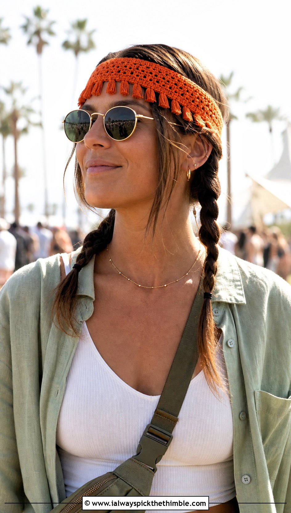 Fringe Crochet Hippie Headband With Festival Layers - 20 crochet hippie headband outfit ideas