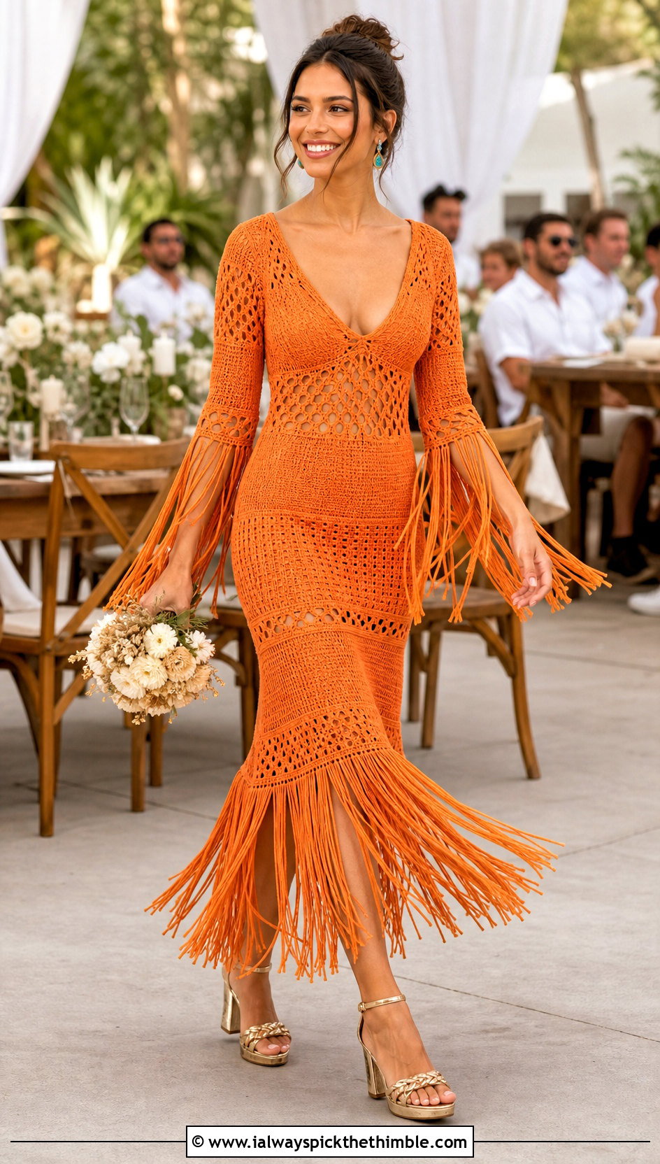Fringe Crochet Wedding Dress - 20 boho crochet wedding dress outfit ideas