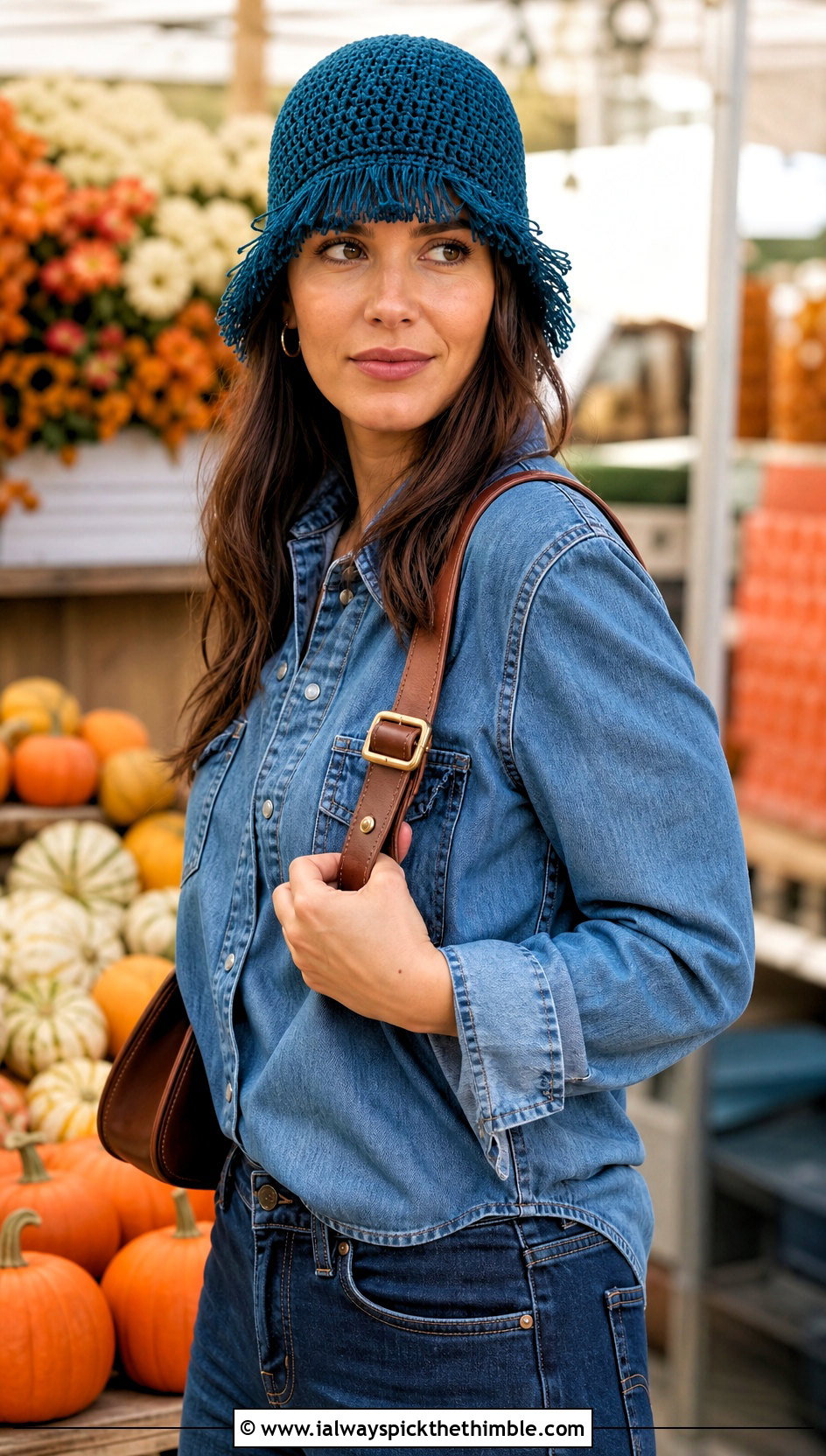 Fringed Crochet Fisherman Hat With Western Denim - 25 crochet fisherman hat outfit ideas